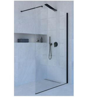 BOX DOCCIA WALK-IN NERO OPACO PONSI SERIE REX