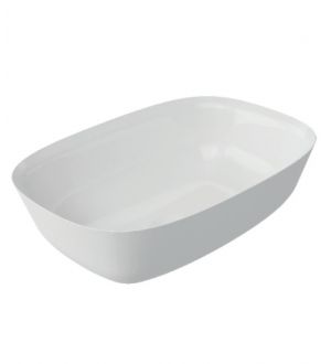 Lavabo d'appoggio in Marmoresina 36x60 cm Ponsi Slim senza Troppo Pieno