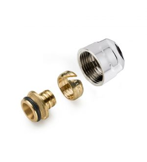ADATTATORE CROMATO ATTACCO 3/4" EUROCONO, PER TUBO RAME Ø 10 mm (2 pz.)