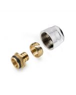 ADATTATORE CROMATO ATTACCO 3/4" EUROCONO, PER TUBO MULTISTRATO Ø 16 mm x 2 - (2 pz.)